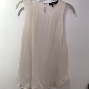 Theory cream colored silk blouse